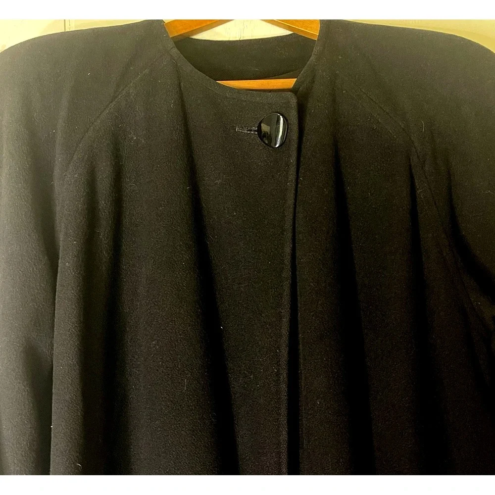 Vintage Saks Fifth Avenue Regency Cashmere Wool‎ Black Coat Womens Size 12